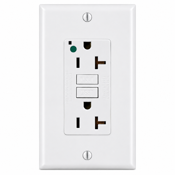 Receptáculo Dúplex GFCI Leviton GFNT2-HGW Grado Hospital, 20 A, 125 V, Blanco