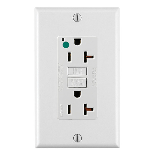 Receptáculo Dúplex GFCI O ICFT SmartlockPro Grado Hospital 20Amps 125Volts 2 Polos 3 Hilos Con Auto-Prueba