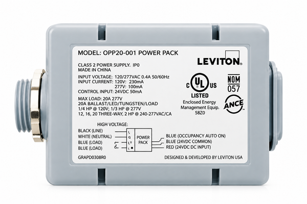 Power Pack Para Sensor De Ocupación 20Amps 120-277Volts Auto Encendido