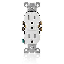 Contacto Dúplex Tamper Resistant 15Amps 125Volts 2 Polos 3 Hilos Blanco