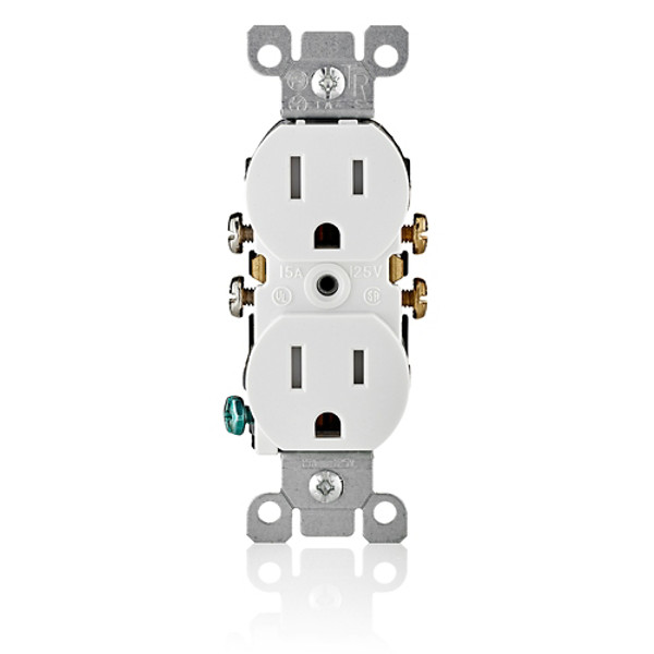 Contacto Dúplex Tamper Resistant 15Amps 125Volts 2 Polos 3 Hilos Blanco