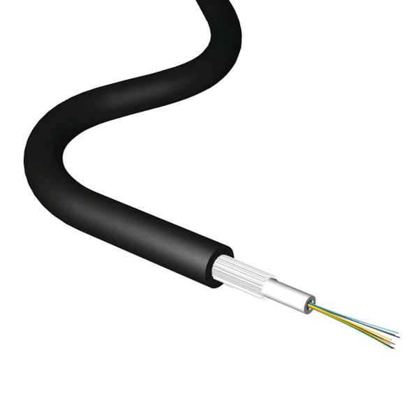 Fibra Óptica Interior/Exterior Dieléctrica 12 Fibras OS2 LSZH-1 Negra CLT Bobina 2 Kilómetros