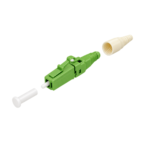 Conector de Fibra Óptica Siemon LightBow LC/APC Simplex OS1/OS2 900 µm Verde con Bota Blanca