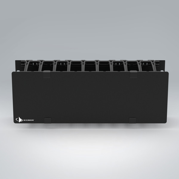 Organizador Horizontal de Cables 4U Lado Simple con Cubierta Color Negro