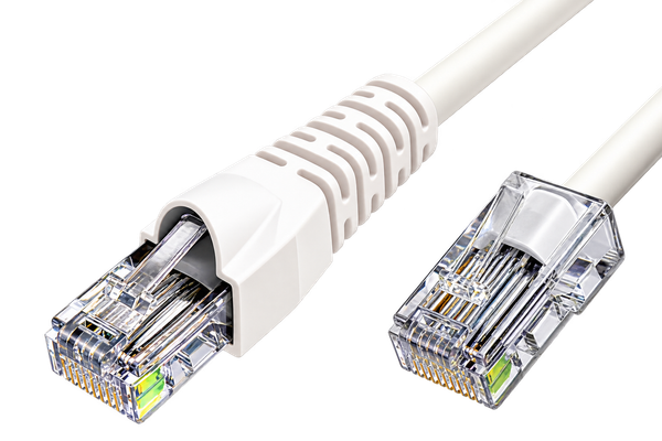Patch Cord RJ45 Cat 5e UTP T568B 10 Pies Blanco Sin Bota CM