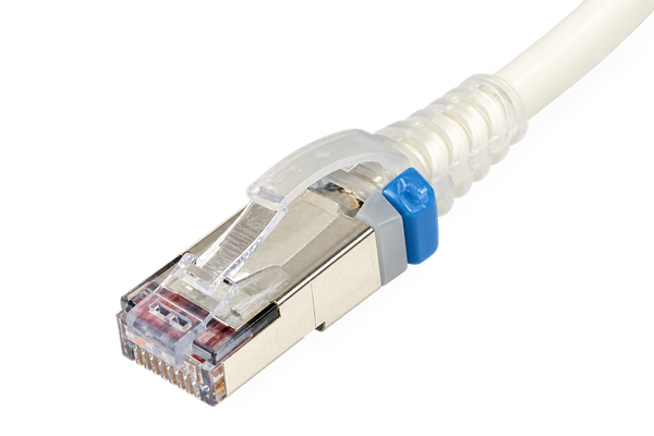 Patch Cord Cat 6 UTP 15 Pies Blanco 28 AWG Bota Transparente CM LSOH1