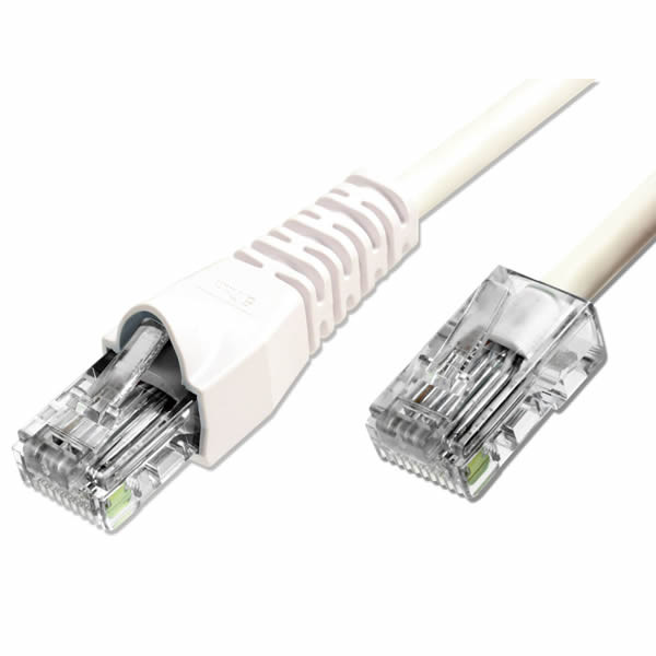 Patch Cord Cat 6 UTP 20 Pies Blanco Bota Transparente CM LSOH Granel