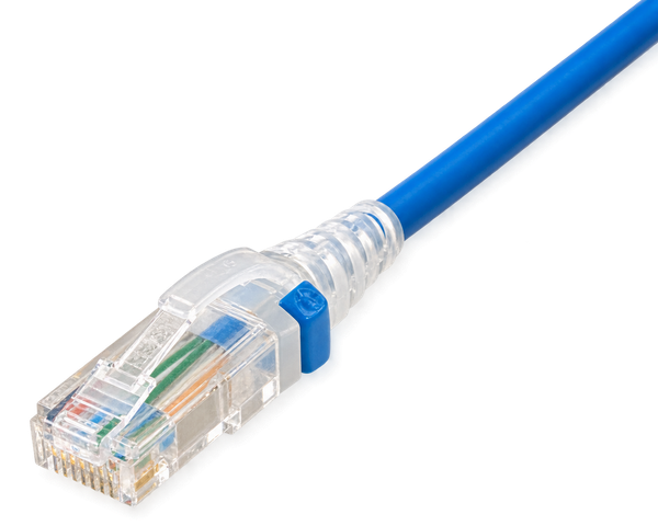 Patch Cord Cat 6A Diámetro Reducido Blindado Azul 7 Pies-2.13 Metros (sin empaque individual)