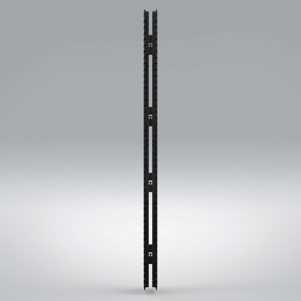 Cable Manager, Vertical, Value, Double Sided, 6 Inch Fingers, 4 Inch Width, 45U /7 Feet, Door, Black