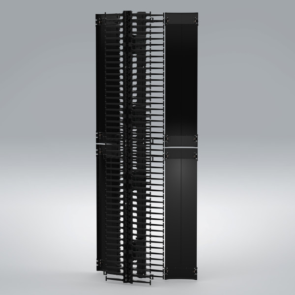 Cable Manager, Vertical, Value, Single Sided, 6 Inch Fingers, 6 Inch Width, 45U /7 Feet, Door, Black