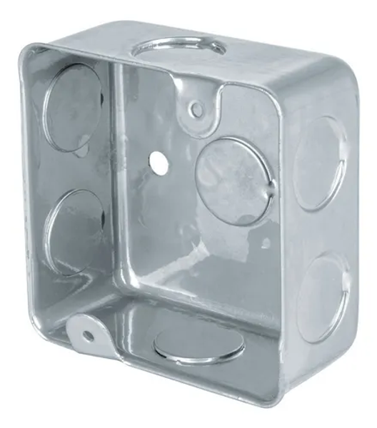 CAJA CUADRADA GALVANIZADA   C. 22   3x3"   ½"  Oerjas Dobladas
