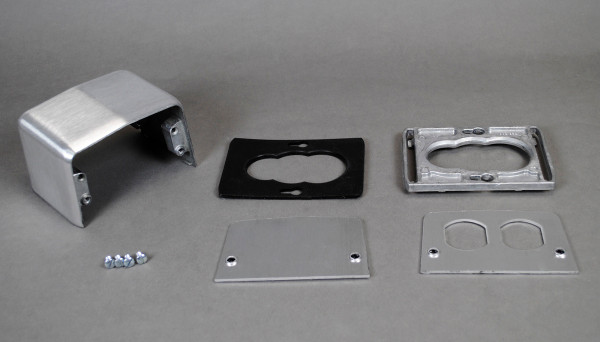 Pedestal de Aluminio Tipo “Pata de Mula” para Tomacorriente Dúplex Tipo 8