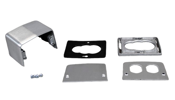 Pedestal de aluminio tipo "pata de mula" para tomarriente duplex tipo 8