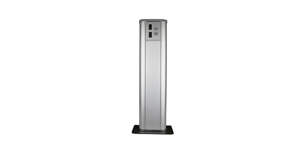 Columna para interior con 2 contactos duplex de 20A y 4 adaptadores para modulos de comunicación