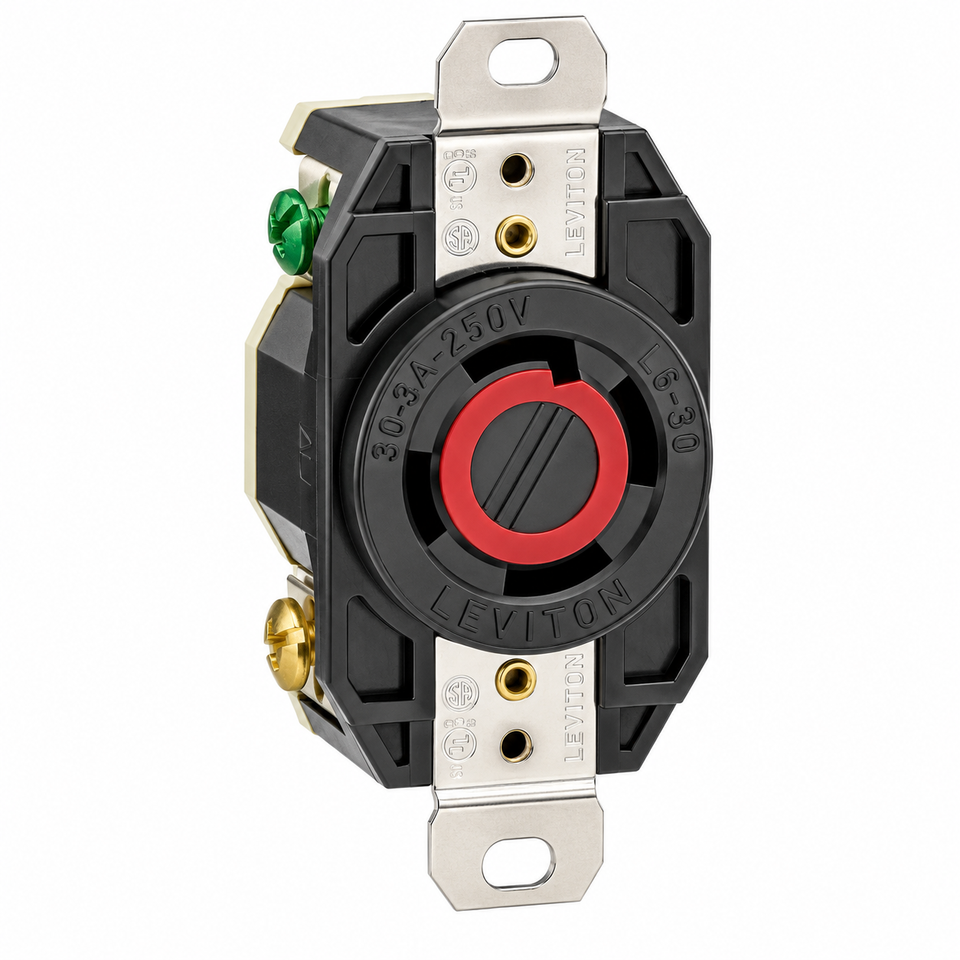 Receptáculo Fijo 3 Polos 4 Hilos 30Amps 480Volts Negro