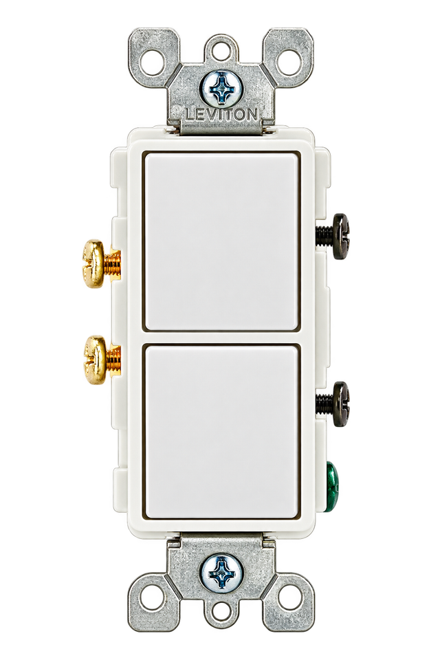 Apagador Decora Dúplex Balancín 15Amps 120/277Volts Blanco