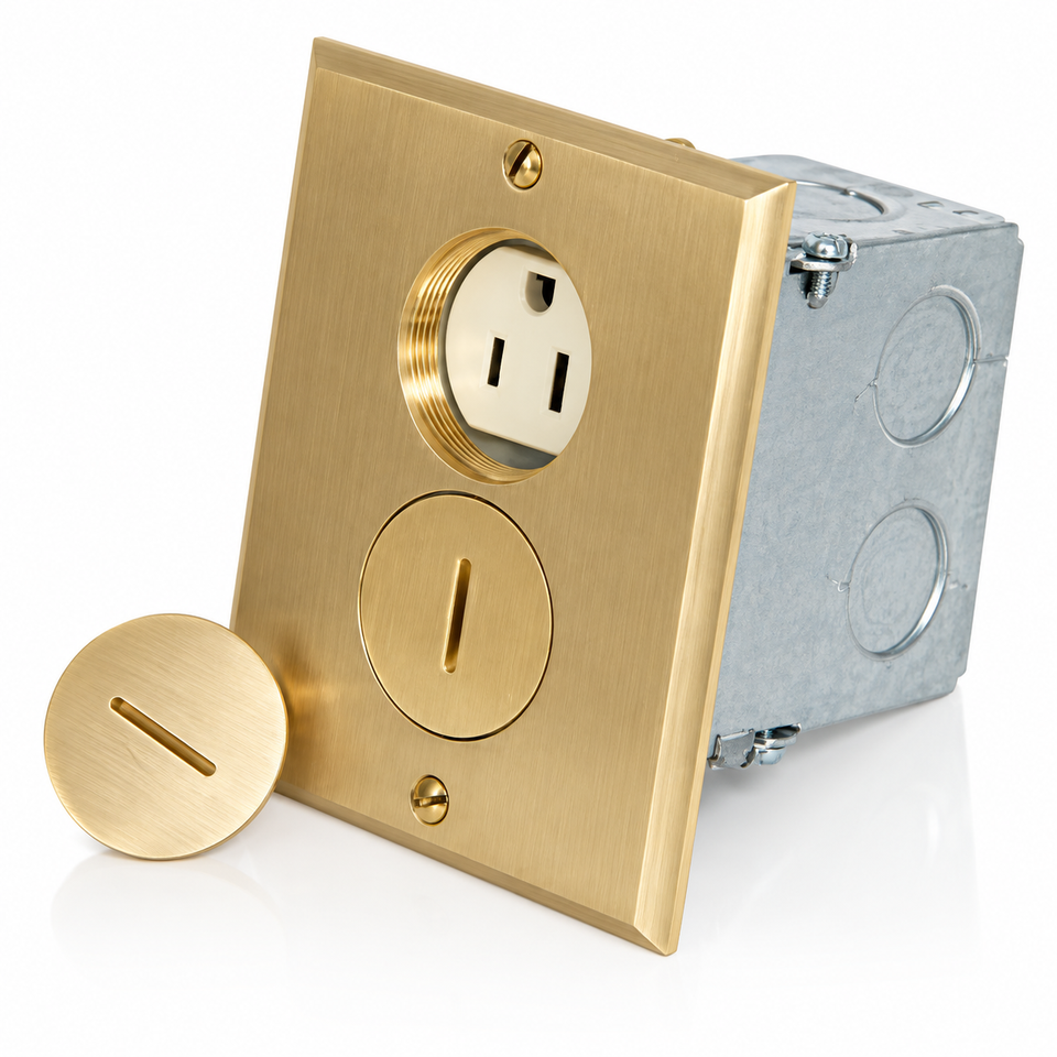 Placa De Piso Con Receptáculo Dúplex 15Amps 125Volts