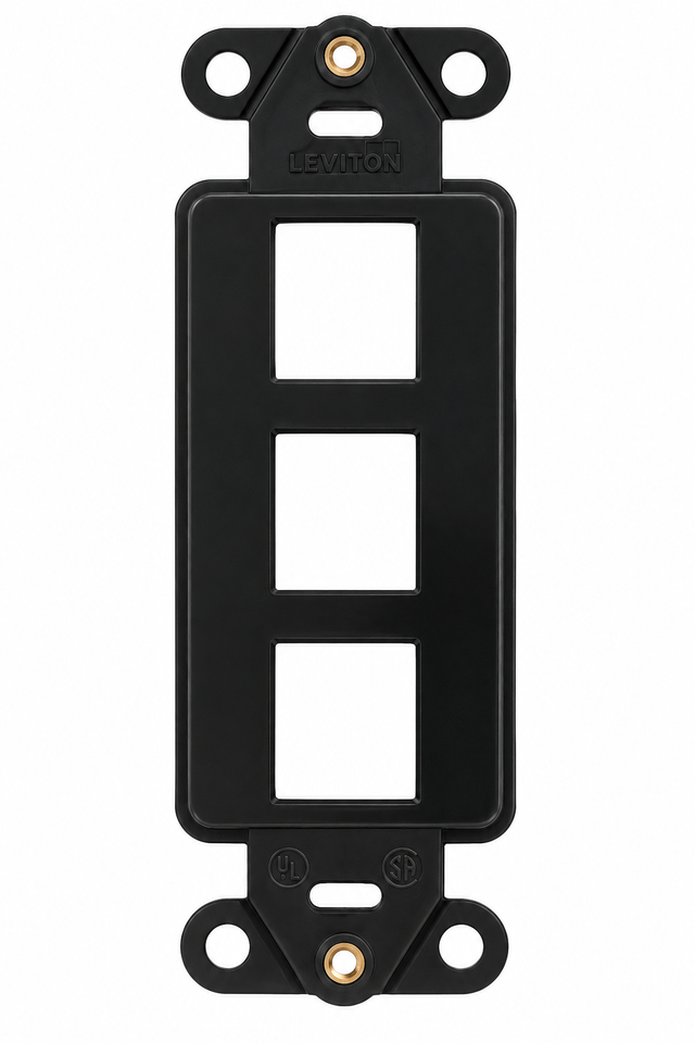 Inserto Decora De Multimedia 3 Puertos Negro