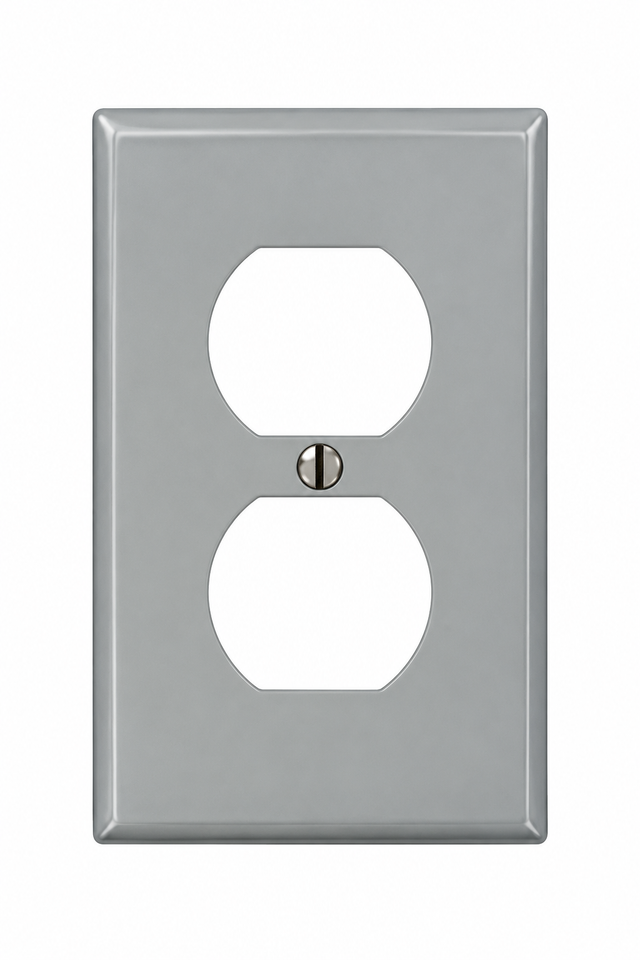 Placa De Nylon Para Receptáculo Dúplex Gris