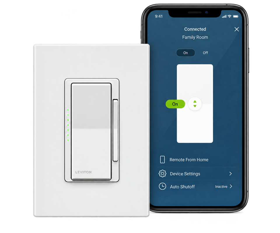 Atenuador Inteligente Leviton Decora Smart Wi‑Fi D26HD-1BW, 600 W/300 W, Blanco