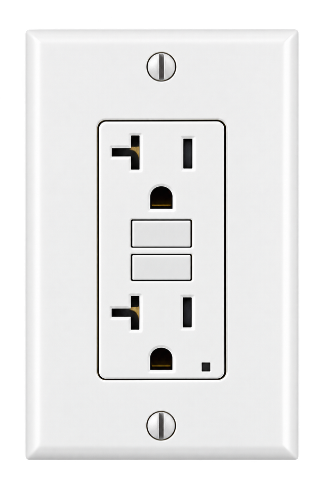 Interruptor De Circuito Fallo A Tierra Decora GFCI Smartlock 20Amps 125Volts Blanco