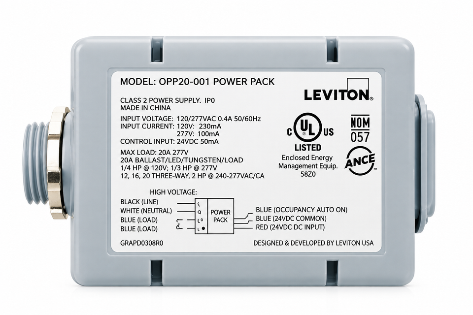 Power Pack Para Sensor De Ocupación 20Amps 120-277Volts Auto Encendido