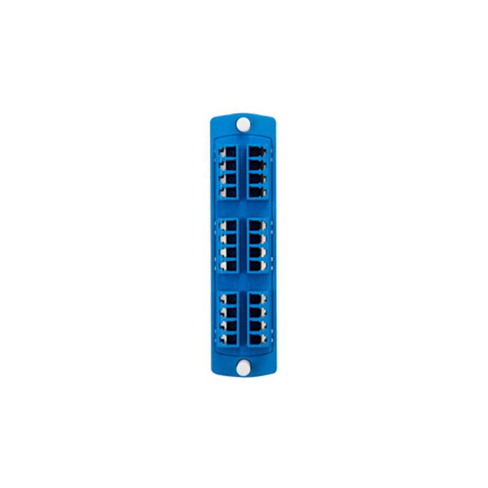 Placa Acopladora OS1 Y OS2 Monomodo Dúplex LC 24 Fibras Férrula De Circonia Azul
