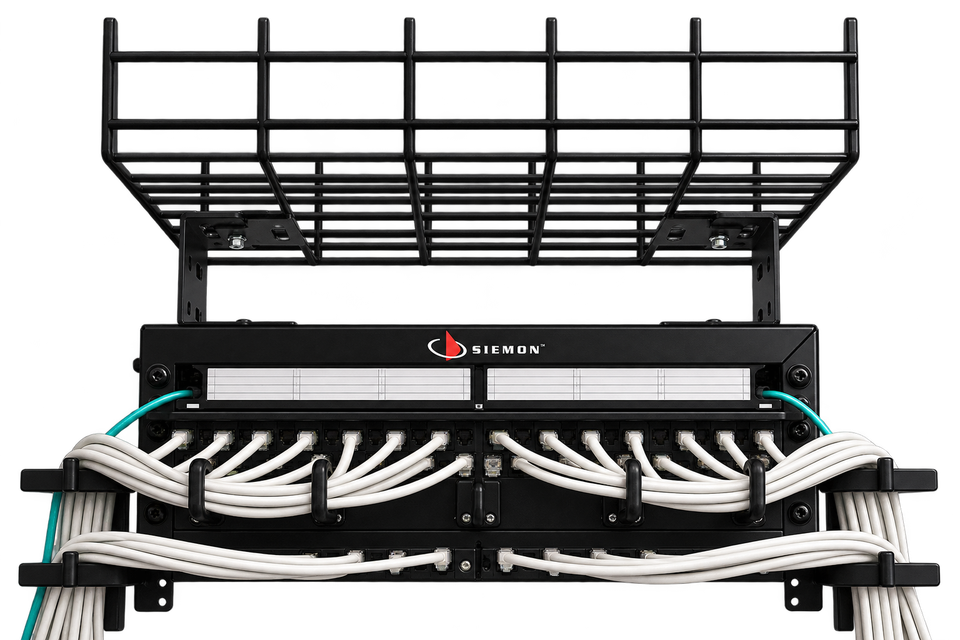 Rack Tipo Cable Tray 6U Negro con Rosca 12-24