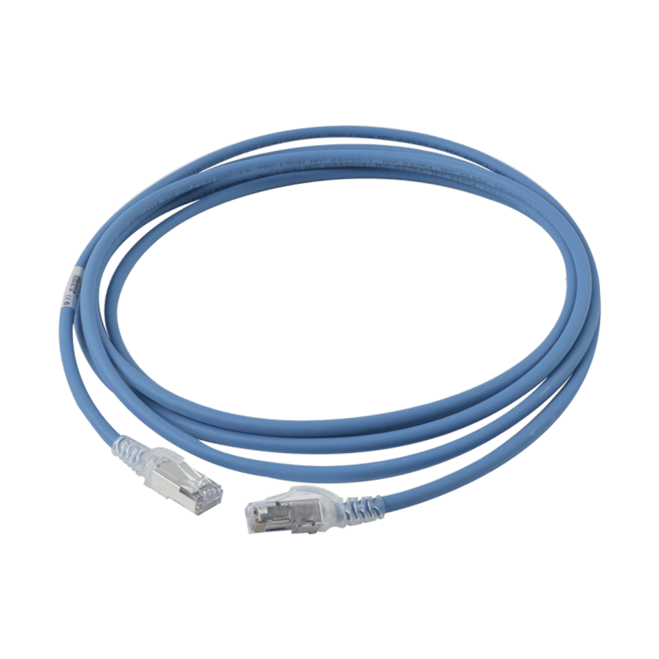 Patch Cord Cat 6A Blindado S/FTP T568A/B 10 Pies Rojo Bota Transparente CM LSOH1