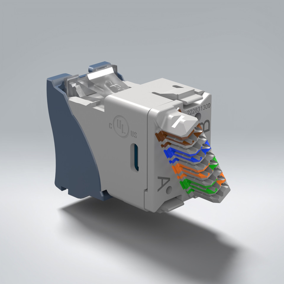 Jack UltraMax Cat 6 Montaje Híbrido Plano/Angulado Azul