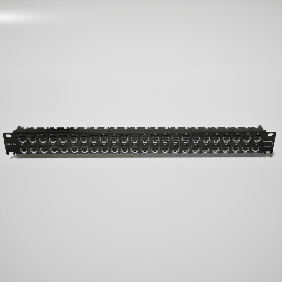 Patch Panel UltraMAX UTP Plano  48 Puertos Cat 6 1 Unidad Color Negro