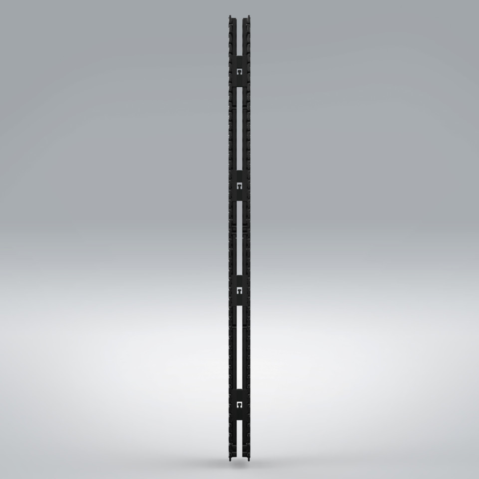 Organizador Vertical de Cables Value Doble Cara 6 Pulgadas Dedos 4 Pulgadas Ancho 45U con Puerta Negro