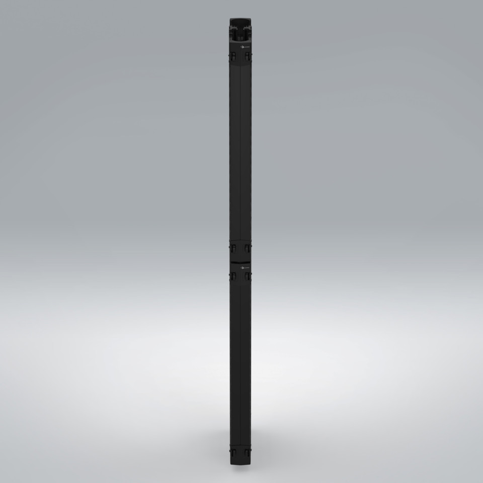 Cable Manager, Vertical, Value, Double Sided, 6 Inch Fingers, 4 Inch Width, 45U /7 Feet, Door, Black
