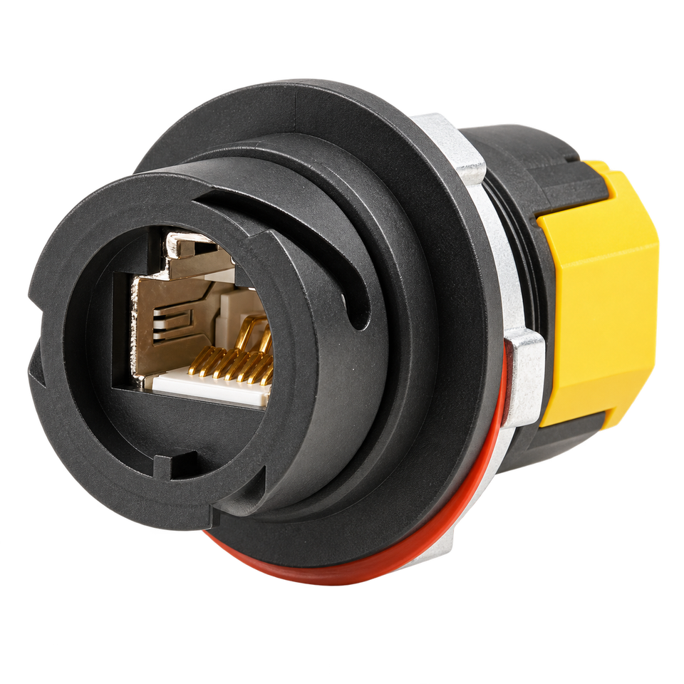 Contacto Industrial Categoría 6A RJ45 UTP Blindado Negro con Terminación T568A/B TL-LSS
