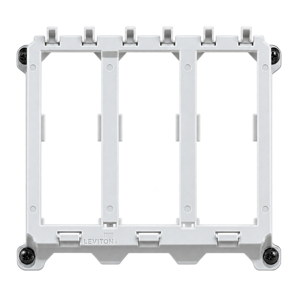 Soporte de Medio Ancho Leviton 47612-HBK para 3 Módulos Structured Media, Blanco