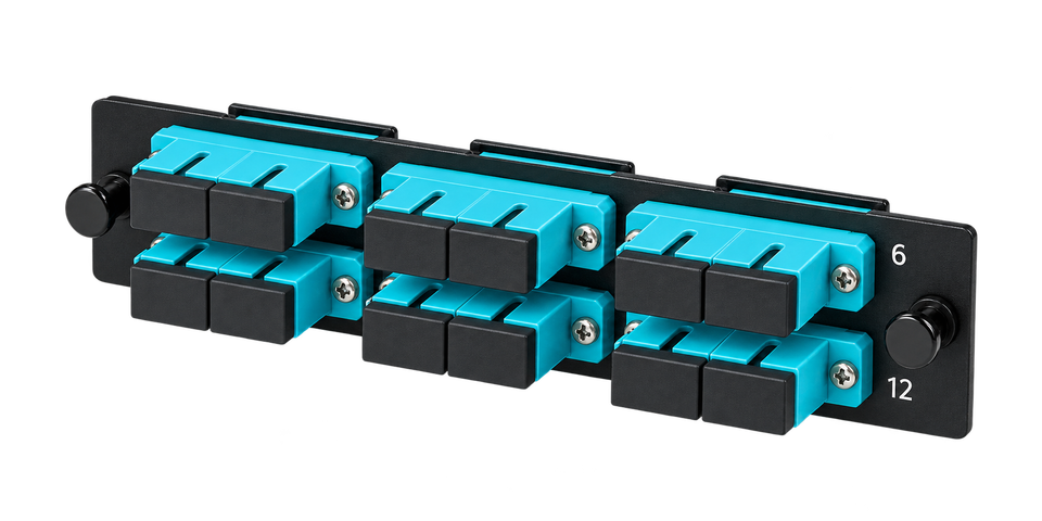 Panel Adaptador Ortronics OFP-SCD12LC, 6 SC Dúplex, 12 Fibras Multimodo, Aqua
