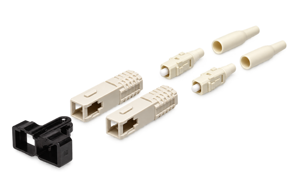 Conector de Fibra Óptica LC Multimodo Simplex con Bota Buffered Beige Presentación Granel