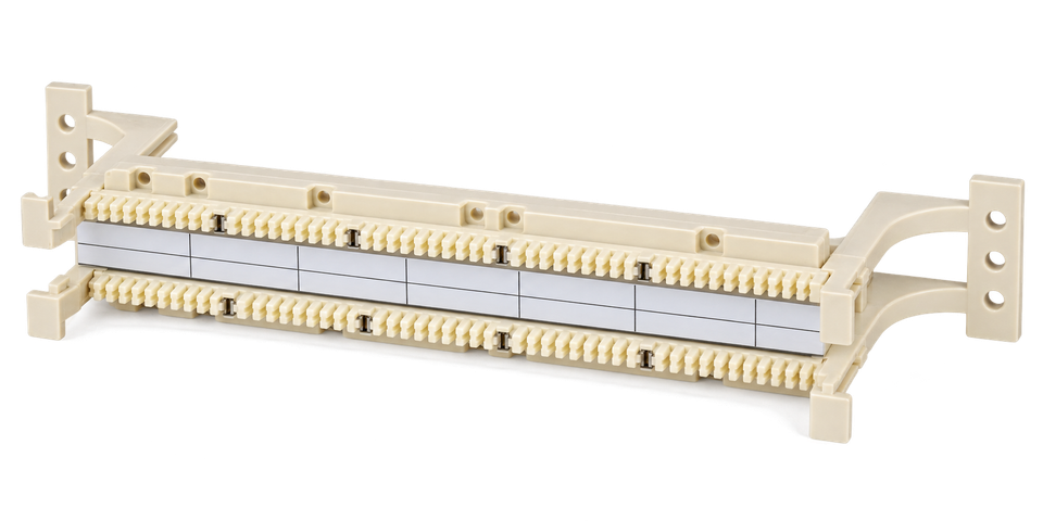 Regleta Hyperline Tipo 110 Vacía de 50 Pares para Montaje en Pared, Blanca