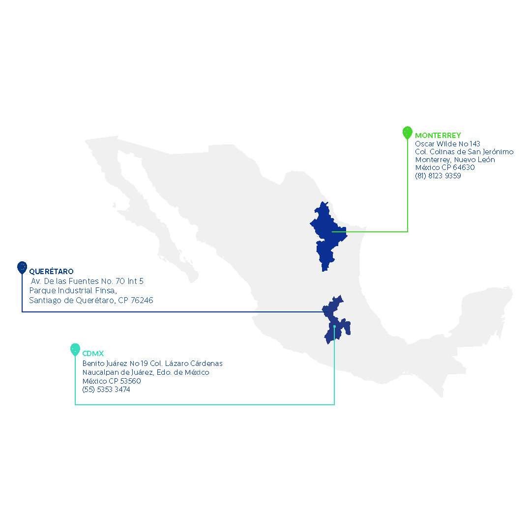Conecta Mapa Monterrey, Ciudad de Mêxico y Querétaro