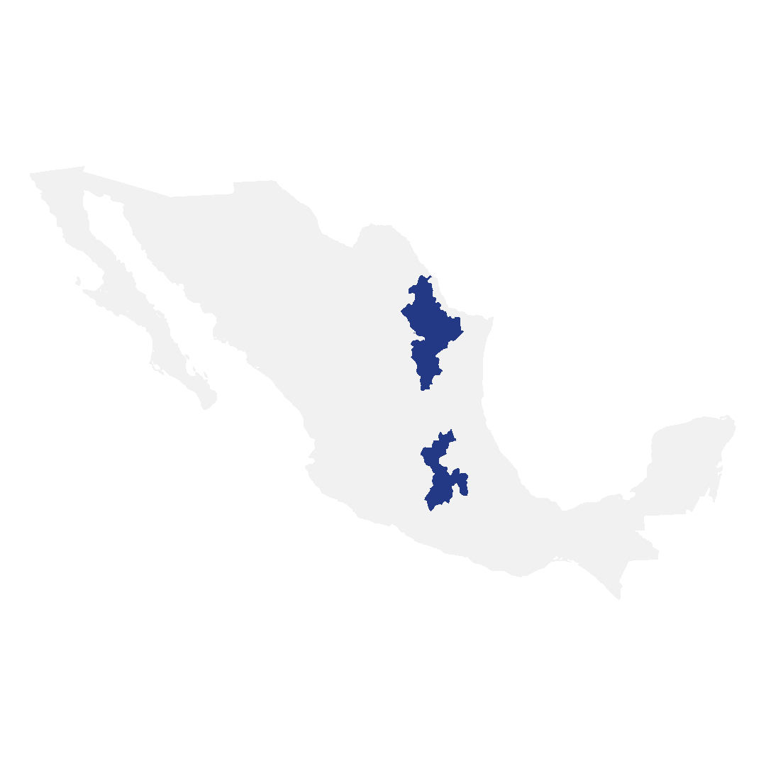 Mapa Monterrey y Ciudad de Mêxico