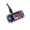 Waveshare 1.44-inch LCD Display HAT showing color demo on Raspberry Pi.