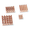Set of 4 copper heatsinks with adhesive backing for Raspberry Pi 5 CPU, RAM, I/O, and Ethernet chips Set of 4 copper heatsinks with adhesive backing for Raspberry Pi 5 CPU, RAM, I/O, and Ethernet chips