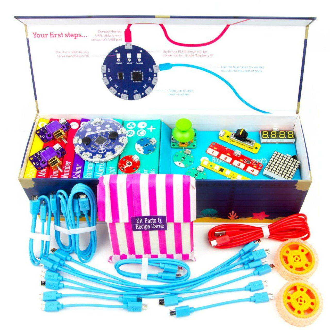 Pimoroni Flotilla, Mega Treasure Chest Starter Kit for Raspberry Pi