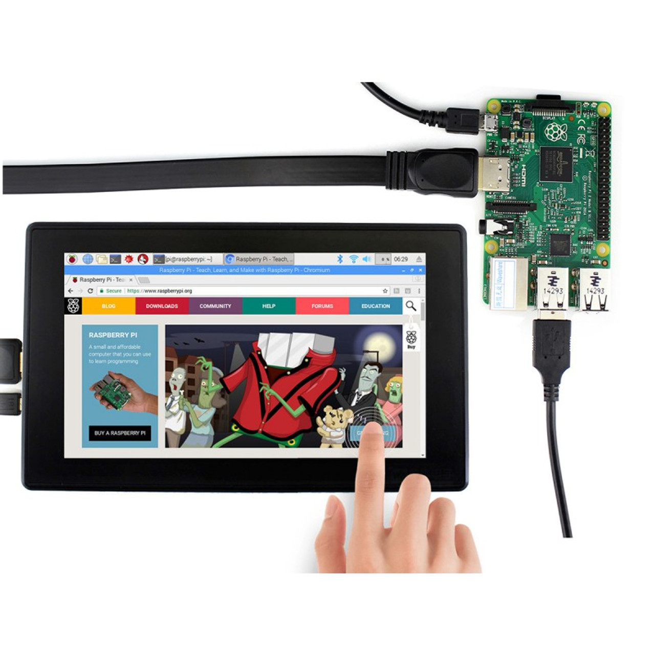 7inch HDMI LCD (H) Display (with case), 1024x600, IPS