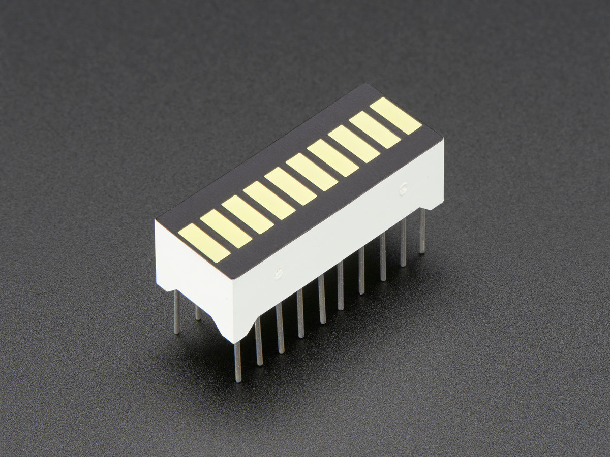 10 Segment Light Bar Graph LED Display - White - PiShop.ca