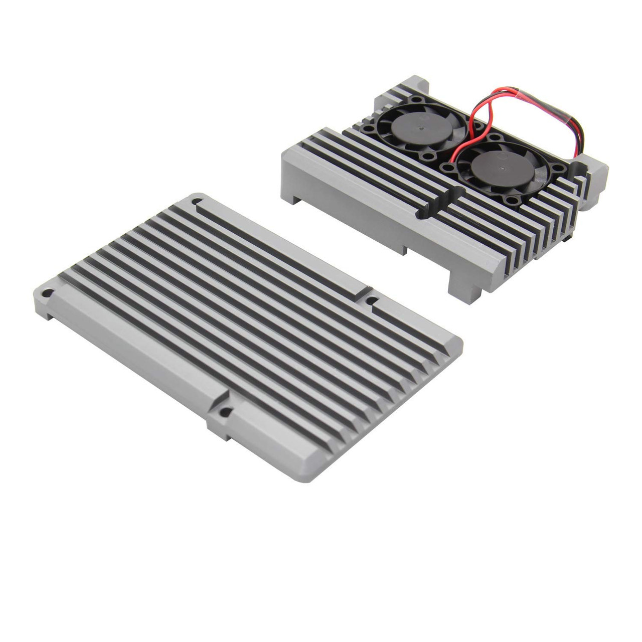 Armor Case with Dual Fan for Raspberry Pi 4 Model B - Grey - PiShop.ca