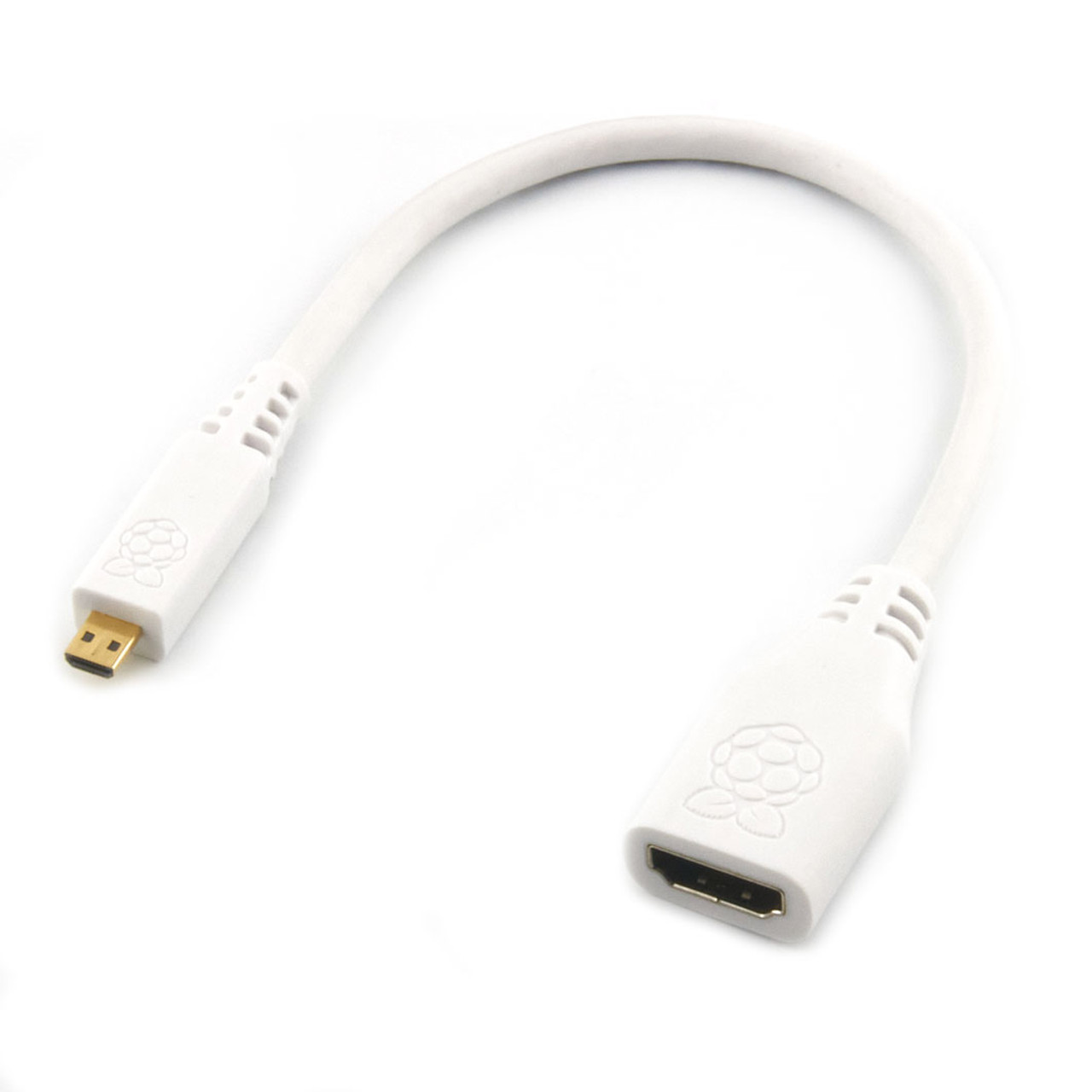 Micro HDMI to Standard HDMI Adapter, White - PiShop.ca