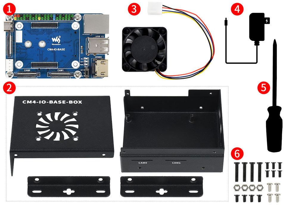 Mini-Computer Based on Raspberry Pi CM4 (NOT Included), Mini IO