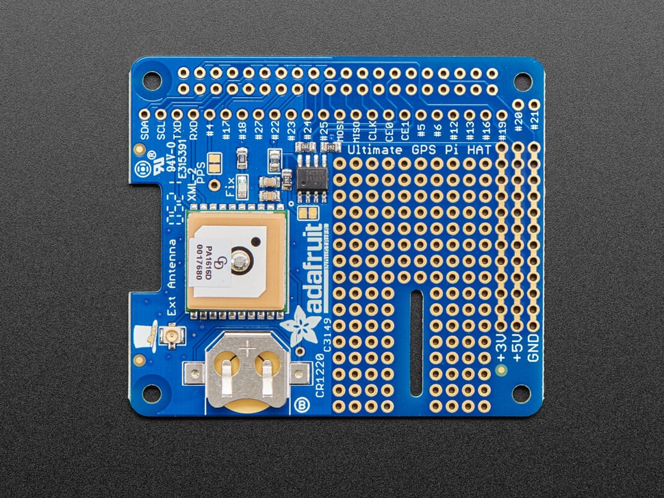 Adafruit Ultimate GPS HAT for Raspberry Pi A+/B+/Pi 2/3/Pi 4 Mini Kit