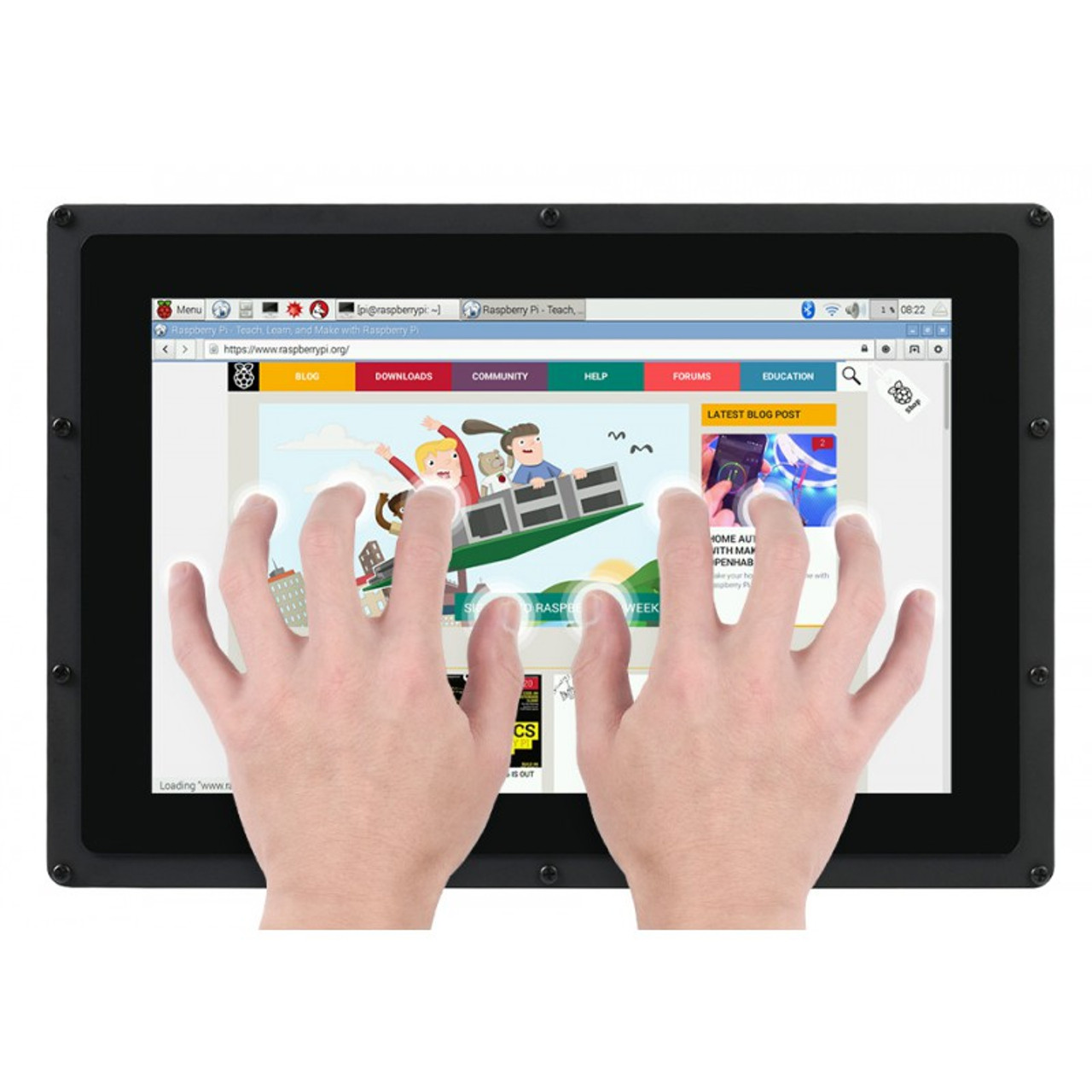 10.1inch Capacitive Touch Screen LCD (B) with Case, 1280×800, HDMI, IPS  Screen, Low Power